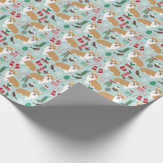 Weihnachtsgeschenk für Corgi Weihnachten Geschenkpapier (Ecke)