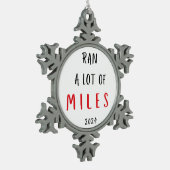 Weihnachtsgeschenk für den Läufer Schneeflocken Zinn-Ornament (Links)