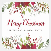 Weihnachtsgeschenk für den Urlaub im Grünen Quadratischer Aufkleber (Vorderseite)