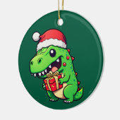 Weihnachtsgeschenk für Dinosaurier Keramik Ornament (Links)