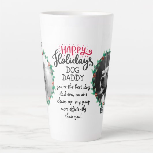 Weihnachtsgeschenk für DOG DADDY oder MOMMY 2 x FO Milchtasse (Vorderseite)