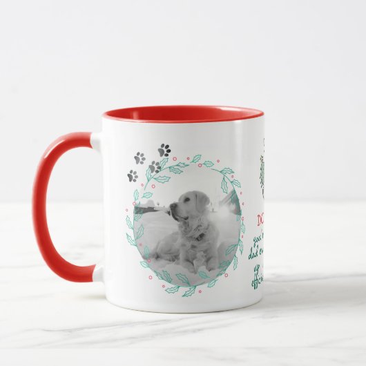 Weihnachtsgeschenk für DOG-MAMA oder VATER 2 FOTOS Tasse (Links)