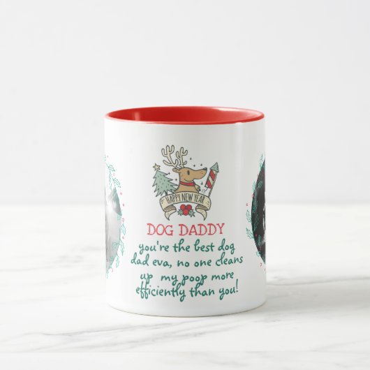 Weihnachtsgeschenk für DOG-MAMA oder VATER 2 FOTOS Tasse (Zentrum)