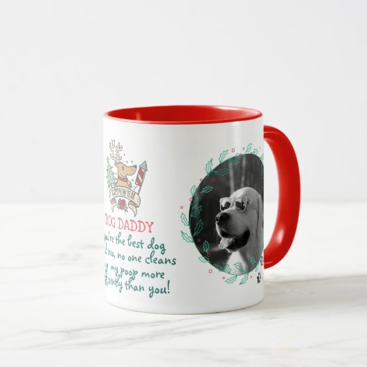 Weihnachtsgeschenk für DOG-MAMA oder VATER 2 FOTOS Tasse (VorderseiteRechts)