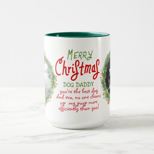 Weihnachtsgeschenk für DOG-MAMA oder VATER 2 FOTOS Tasse (Zentrum)