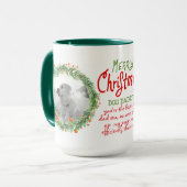 Weihnachtsgeschenk für DOG-MAMA oder VATER 2 FOTOS Tasse (Vorderseite Links)