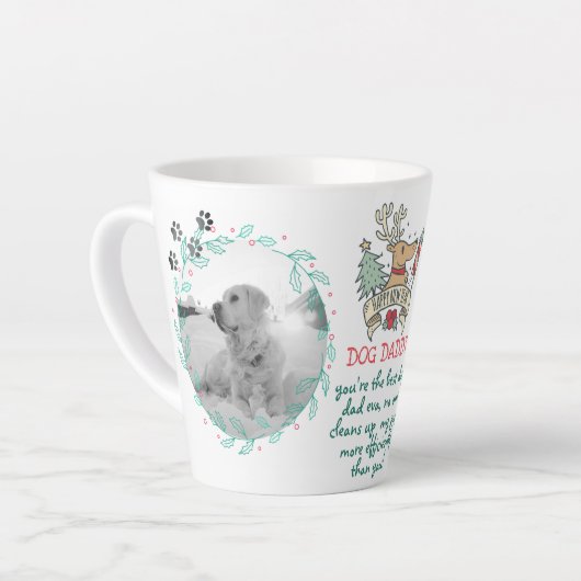 Weihnachtsgeschenk für DOG-VATER oder MAMA 2 FOTOS Milchtasse (Linke Ecke)