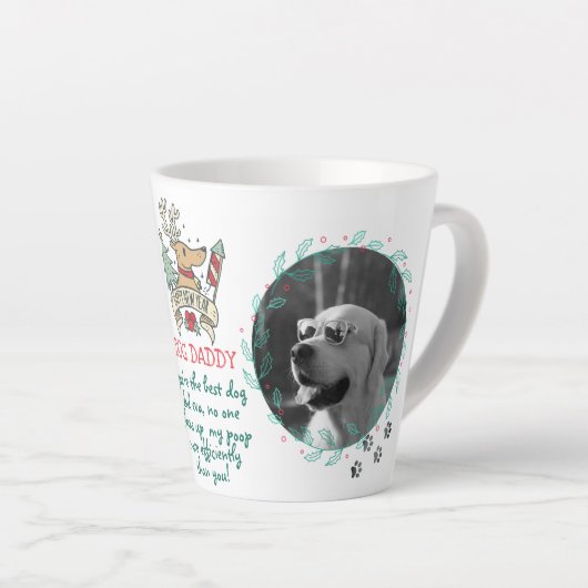 Weihnachtsgeschenk für DOG-VATER oder MAMA 2 FOTOS Milchtasse (Rechte Ecke)