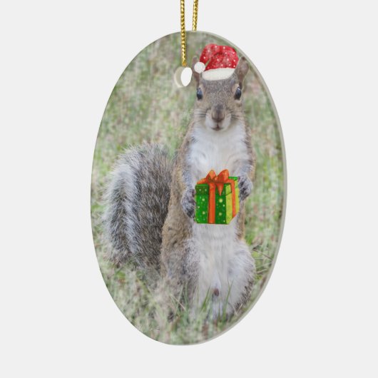Weihnachtsgeschenk für Eichhörnchen Keramik Ornament (Links)