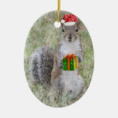 Weihnachtsgeschenk für Eichhörnchen Keramik Ornament (Vorne)