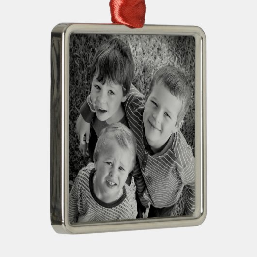 Weihnachtsgeschenk für Fotos individuell anpassbar Ornament Aus Metall (Rechts)