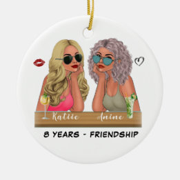 Weihnachtsgeschenk für Freunde - Personalisiert Keramik Ornament