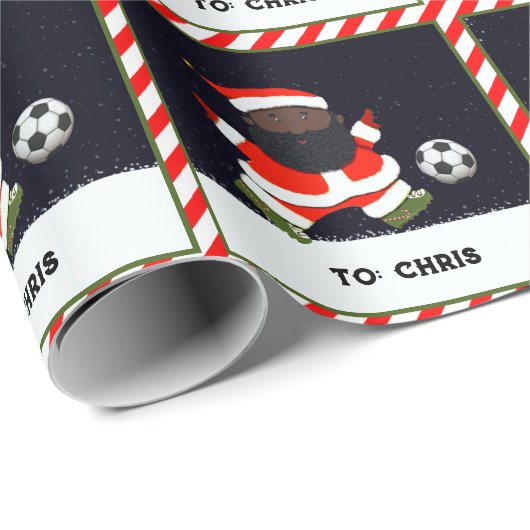Weihnachtsgeschenk für Fußball Geschenkpapier (Rolleneckpunkt)