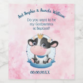 Weihnachtsgeschenk für Godeltern Weinkarte Weinetikett (Einzelnes Label)