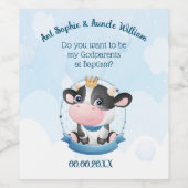 Weihnachtsgeschenk für Godeltern Weinkarte Weinetikett (Einzelnes Label)