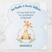 Weihnachtsgeschenk für Godeltern Weinkarte Weinetikett (Einzelnes Label)