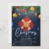 Weihnachtsgeschenk für Gold und Weiß Einladung (Vorderseite)