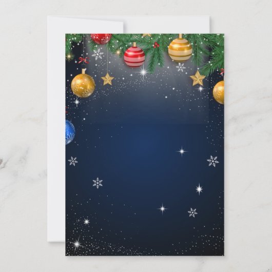 Weihnachtsgeschenk für Gold und Weiß Einladung (Rückseite)