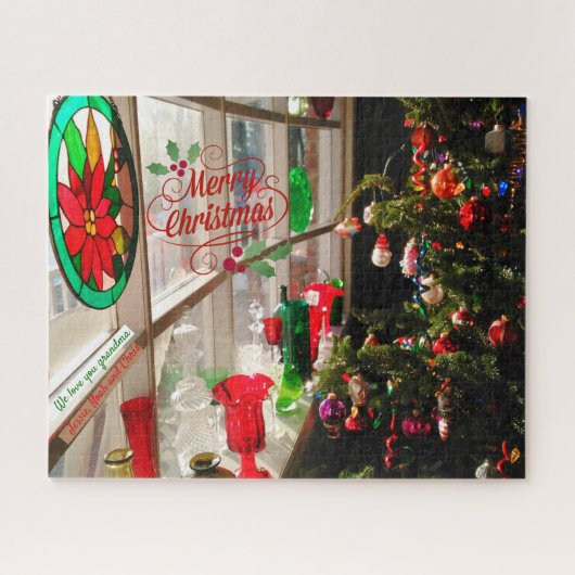 Weihnachtsgeschenk für Großbaum im Fensterbereich Puzzle (Horizontal)