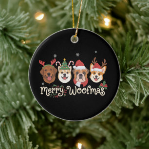 Weihnachtsgeschenk für Hundebesitzer Feiertage Frö Keramik Ornament