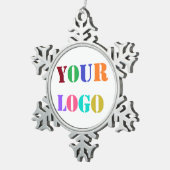 Weihnachtsgeschenk für Ihr Business-Logo Schneeflocken Zinn-Ornament (Rechts)