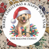 Weihnachtsgeschenk für Ihr goldenes Labrador Runder Aufkleber