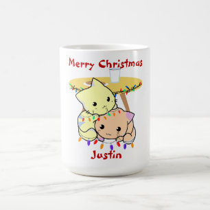 Weihnachtsgeschenk für Katzen, personalisierter Na Kaffeetasse