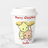 Weihnachtsgeschenk für Katzen, personalisierter Na Pappbecher (Rückseite)