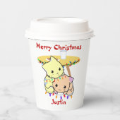 Weihnachtsgeschenk für Katzen, personalisierter Na Pappbecher (Vorderseite)