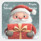 Weihnachtsgeschenk für Kinder Quadratischer Aufkleber (Vorderseite)