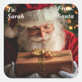 Weihnachtsgeschenk für Kinder Quadratischer Aufkleber (Vorderseite)