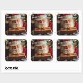 Weihnachtsgeschenk für Kinder Quadratischer Aufkleber (Blatt)