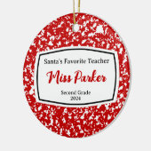 Weihnachtsgeschenk für Kompositionslehrer Keramik Ornament (Links)