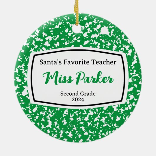 Weihnachtsgeschenk für Kompositionslehrer Keramik Ornament (Hinten)