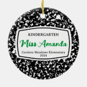 Weihnachtsgeschenk für Kompositionslehrer Keramik Ornament (Hinten)