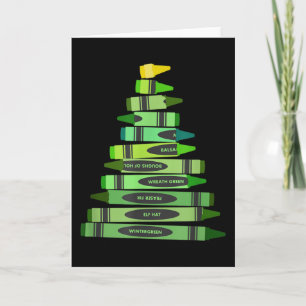 Weihnachtsgeschenk für Lehrer Crayon Baum Karte