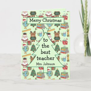 Weihnachtsgeschenk für Lehrer Personalisiert Karte