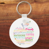Weihnachtsgeschenk für Lehrer Wort Kunst Apfelgesc Schlüsselanhänger (Vorderseite)