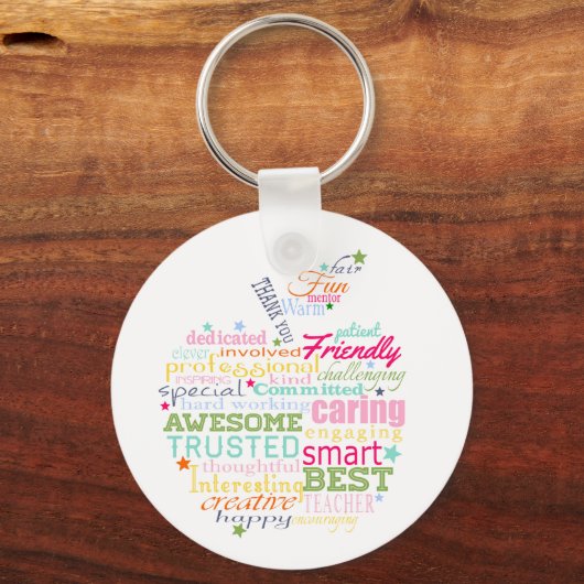 Weihnachtsgeschenk für Lehrer Wort Kunst Apfelgesc Schlüsselanhänger (Vorderseite)