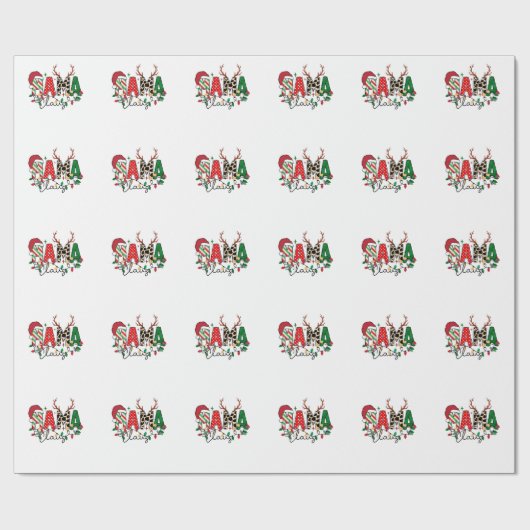 Weihnachtsgeschenk für Mama-Claus mit Kindern Geschenkpapier (Flach)