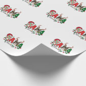 Weihnachtsgeschenk für Mama-Claus mit Kindern Geschenkpapier (Ecke)