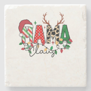 Weihnachtsgeschenk für Mama-Claus mit Kindern Steinuntersetzer
