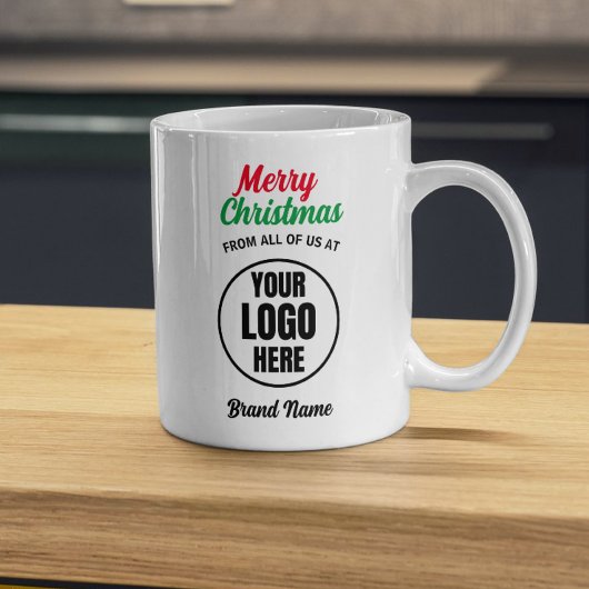 Weihnachtsgeschenk für Mitarbeiter mit Markenbezei Kaffeetasse