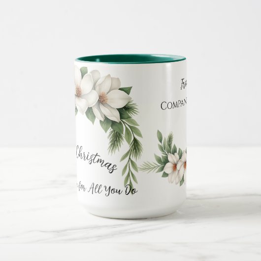 Weihnachtsgeschenk für Mitarbeiter Tasse (Zentrum)