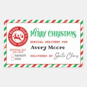 Weihnachtsgeschenk für Nordpol Rechteckiger Aufkleber (Vorderseite)