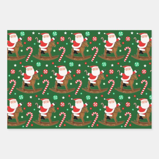 Weihnachtsgeschenk für Reittiere Geschenkpapier Set (Vorderseite)