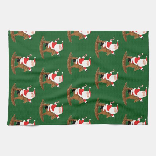 Weihnachtsgeschenk für Reittiere Geschirrtuch (Horizontal)