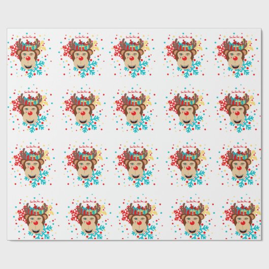 Weihnachtsgeschenk für Rentiere Geschenkpapier (Flach)