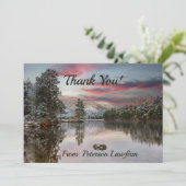 Weihnachtsgeschenk für Sie Schneegebiet Dankeskarte (Stehend Vorderseite)