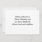 Weihnachtsgeschenk für Sie Schneegebiet Dankeskarte (Rückseite)